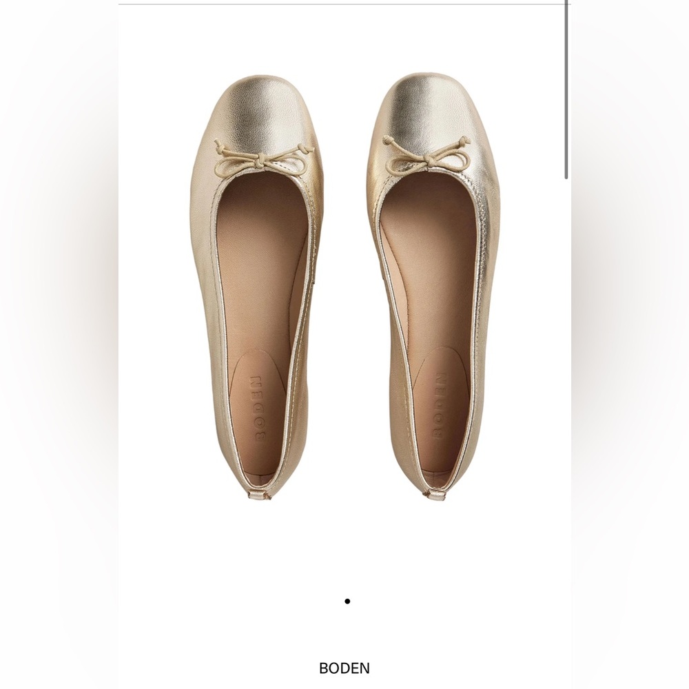 Boden Metallic Gold Loafers New